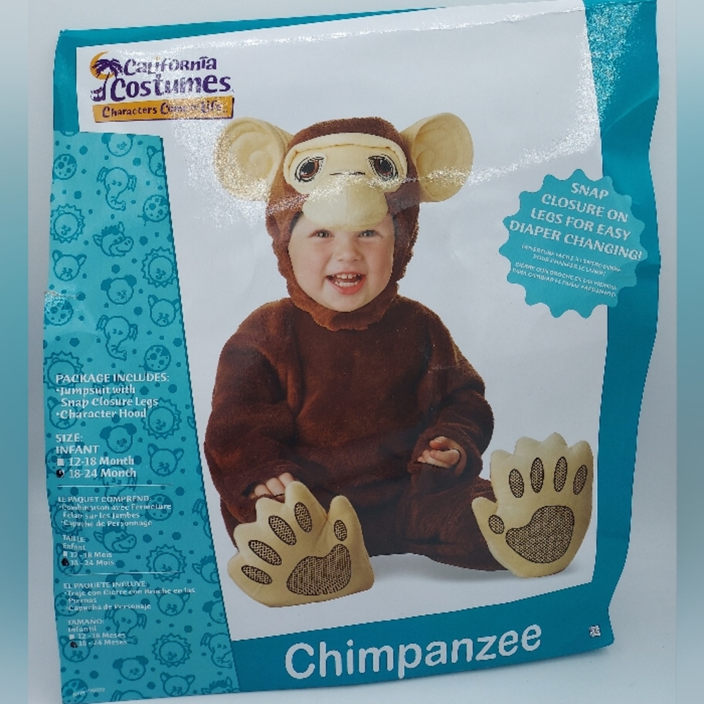 *SHIPS SAME/NEXT DAY!* Monkey Chimpanzee Toddler Costume - Size 18-24mo Quality!